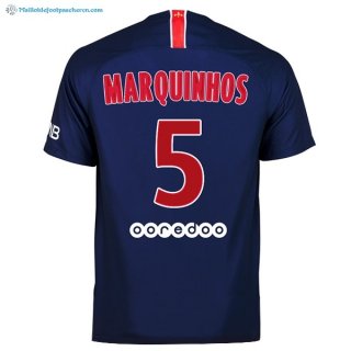 Maillot Paris Saint Germain Domicile Marquinhos 2018 2019 Bleu Pas Cher Maillot Paris Saint Germain Domicile Marquinhos 2018 2019 Bleu Pas Cher