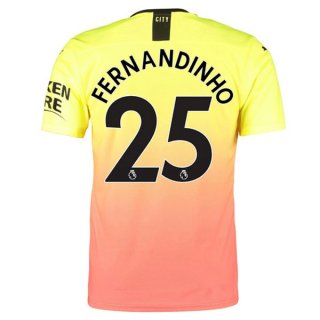 Maillot Manchester City NO.25 Fernandinho Third 2019 2020 Orange Pas Cher Maillot Manchester City NO.25 Fernandinho Third 2019 2020 Orange Pas Cher