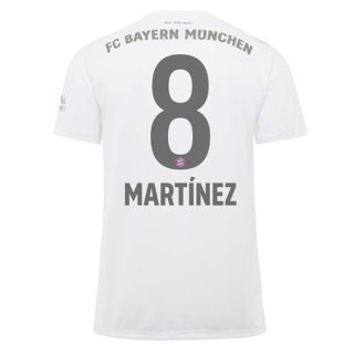 Maillot Bayern Munich NO.8 Martinez Exterieur 2019 2020 Blanc Pas Cher