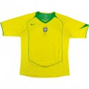 Maillot Brésil Domicile Retro 2004 Jaune Pas Cher