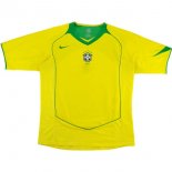 Maillot Brésil Domicile Retro 2004 Jaune Pas Cher