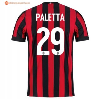 Maillot Milan Domicile Paletta 2017 2018 Pas Cher Maillot Milan Domicile Paletta 2017 2018 Pas Cher