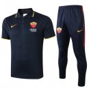 Polo Ensemble Complet As Roma 2019 2020 Noir Jaune Pas Cher