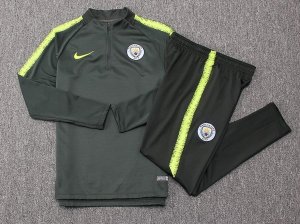 Survetement Manchester City 2018 2019 Vert Noir Pas Cher