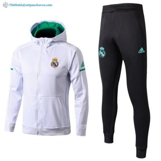 Survetement Real Madrid 2017 2018 Vert Blanc Noir Pas Cher