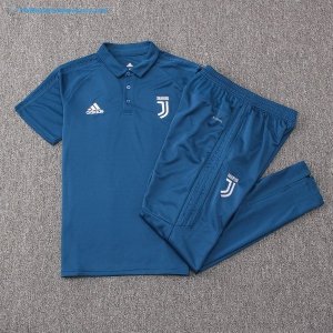 Polo Juventus Ensemble Complet 2017 2018 Bleu Pas Cher