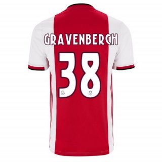 Maillot Ajax Domicile Gravenberch 2019 2020 Rouge Pas Cher