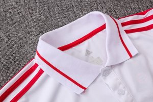 Polo Ensemble Complet Bayern Munich 2018 2019 Blanc Rouge Pas Cher