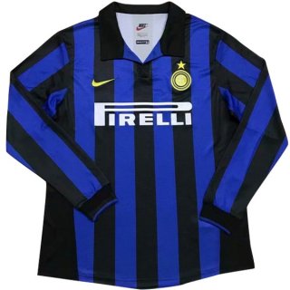 Maillot Inter Milan Domicile ML Retro 1998/99 Bleu Pas Cher Maillot Inter Milan Domicile ML Retro 1998/99 Bleu Pas Cher