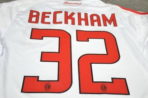 Maillot AC Milan Beckham Exterieur ML NO.32 Retro 2008/09 Blanc Pas Cher