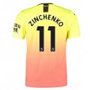 Maillot Manchester City NO.11 Zinchenko Third 2019 2020 Orange Pas Cher