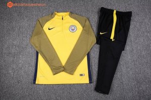 Survetement Manchester City 2017 2018 Jaune Noir Pas Cher