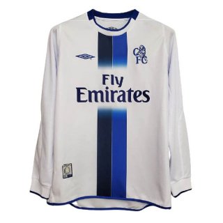 Maillot Chelsea Exterieur ML Retro 2003 2005 Blanc Pas Cher