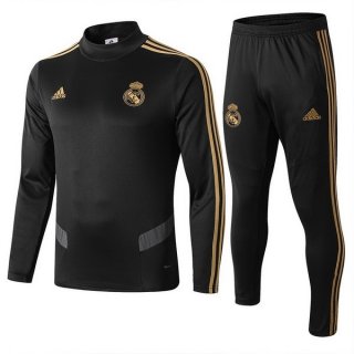 Survetement Real Madrid 2019 2020 Noir Gris Pas Cher