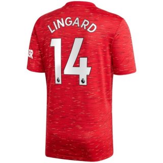 Maillot Manchester United NO.14 Lingard Domicile 2020 2021 Rouge Pas Cher