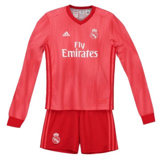 Maillot Real Madrid Third ML Enfant 2018 2019 Rouge Pas Cher