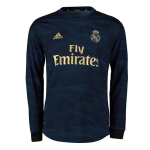 Maillot Real Madrid Exterieur ML 2019 2020 Bleu Pas Cher