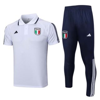 Polo Italie Ensemble Complet 2023 2024 Blanc Bleu Polo Italie Ensemble Complet 2023 2024 Blanc Bleu