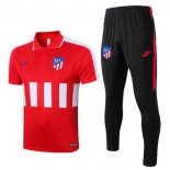 Polo Ensemble Complet Atlético de Madrid 2020 2021 Rouge Noir Pas Cher