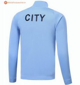 Survetement Manchester City 2017 2018 Bleu Clair Noir Pas Cher