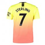 Maillot Manchester City NO.7 Sterling Third 2019 2020 Orange Pas Cher