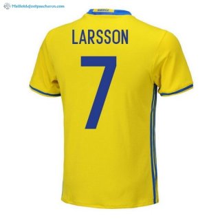 Maillot Sweden Domicile Larsson 2018 Jaune Pas Cher