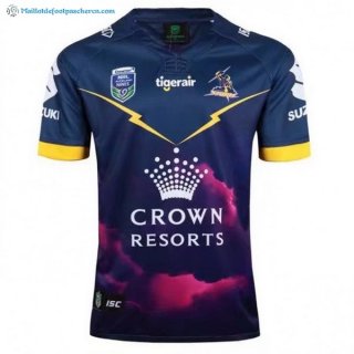 Maillot Rugby Melbourne Storm Auckland 9's 2017 2018 Bleu Pas Cher