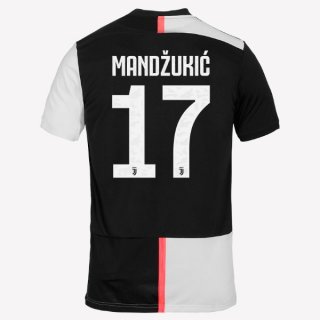 Maillot Juventus NO.17 Mandzukic Domicile 2019 2020 Blanc Noir Pas Cher Maillot Juventus NO.17 Mandzukic Domicile 2019 2020 Blanc Noir Pas Cher