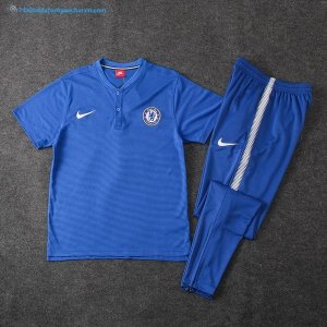 Polo Chelsea Ensemble Complet 2017 2018 Bleu Pas Cher