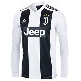 Maillot Juventus Domicile ML 2018 2019 Blanc Noir Pas Cher Maillot Juventus Domicile ML 2018 2019 Blanc Noir Pas Cher