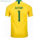 Maillot Brésil Domicile Alisson 2018 Jaune Pas Cher