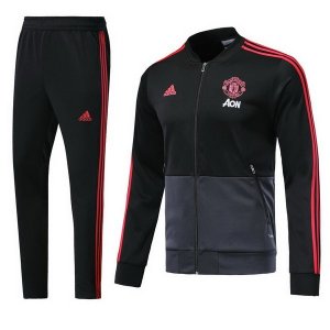 Survetement Manchester United 2018 2019 Noir Gris Pas Cher