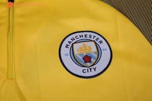 Survetement Manchester City 2017 2018 Jaune Noir Pas Cher