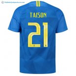 Maillot Brésil Exterieur Taison 2018 Bleu Pas Cher