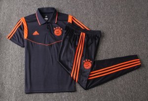 Polo Ensemble Complet Bayern Munich 2019 2020 Bleu Orange Pas Cher