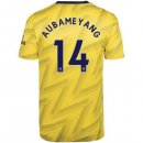 Maillot Arsenal NO.14 Aubameyang Exterieur 2019 2020 Jaune Pas Cher