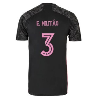 Maillot Real Madrid Third NO.3 E. Militão 2020 2021 Noir Pas Cher