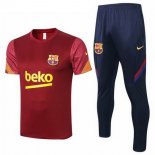 Entrainement Barcelona Ensemble Complet 2020 2021 Rouge Jaune Pas Cher